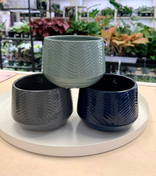 Ceramic Pot | Blue/Gray/Teal 5” | No Ship