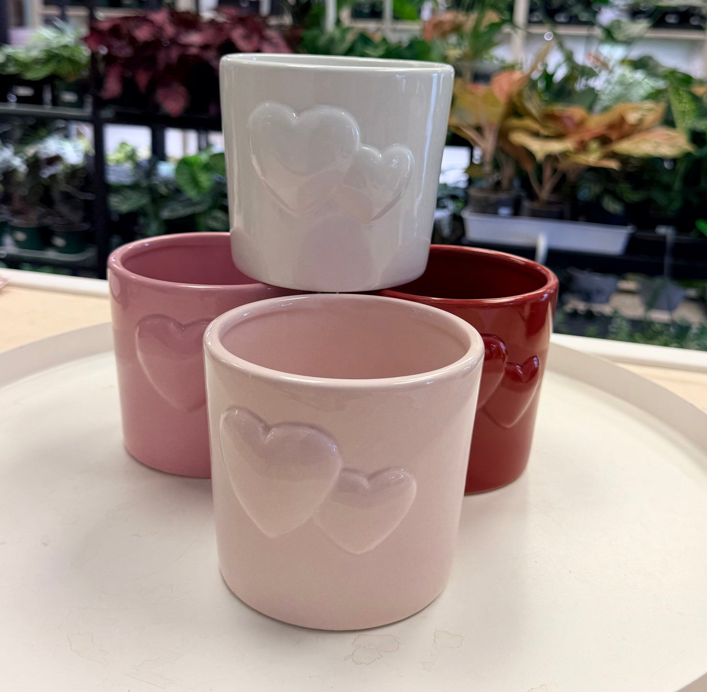 Ceramic Pot | Double Heart 4”